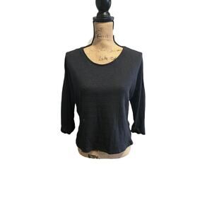 Madewell black 3/4 length sleeve sweater, size small